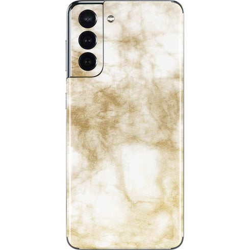 Gold and White Marble Galaxy S21 5G Skin