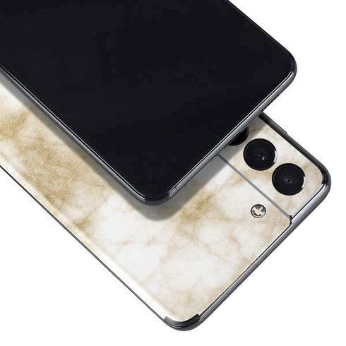 Gold and White Marble Galaxy S21 5G Skin