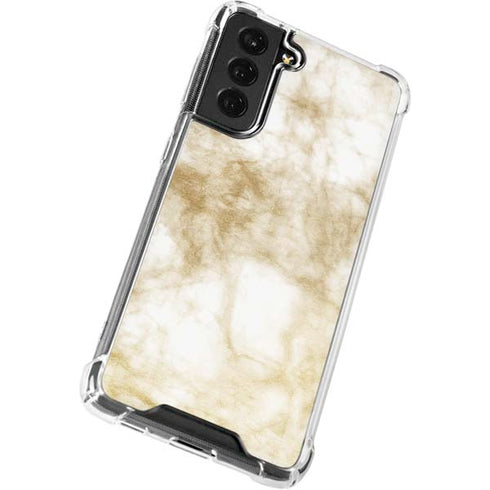 Gold and White Marble Galaxy S21 FE Clear Case
