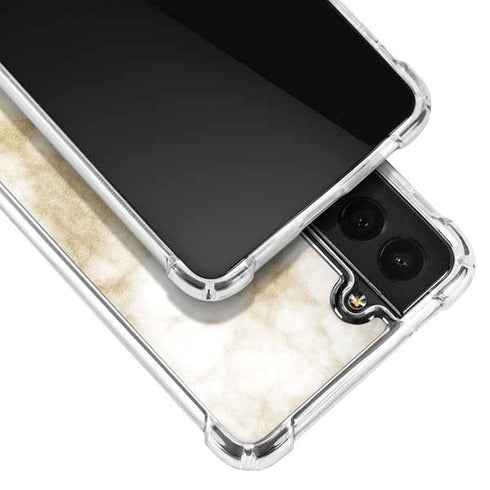 Gold and White Marble Galaxy S21 FE Clear Case