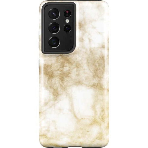 Gold and White Marble Galaxy S21 Ultra 5G Pro Case