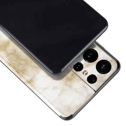 Gold and White Marble Galaxy S21 Ultra 5G Skin