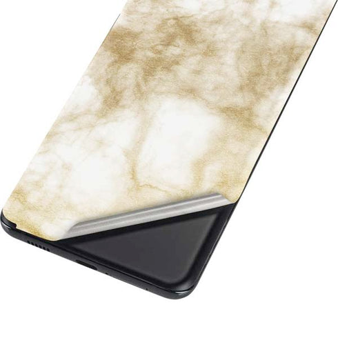 Gold and White Marble Galaxy S21 Ultra 5G Skin