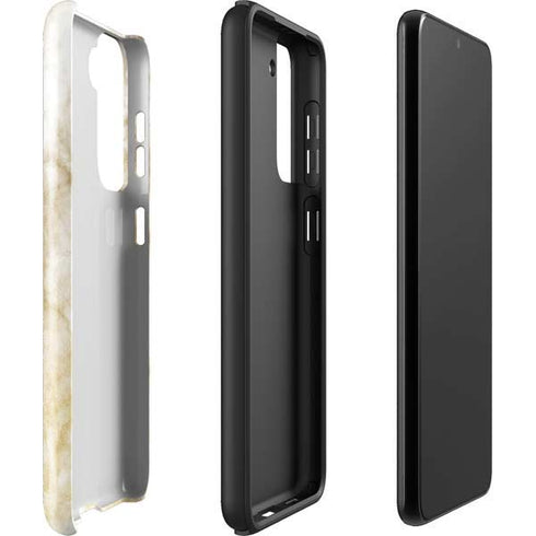 Gold and White Marble Galaxy S22 Plus Pro Case