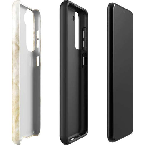 Gold and White Marble Galaxy S22 Pro Case