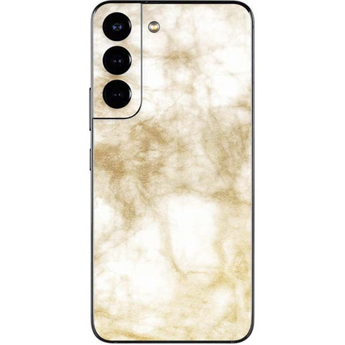 Gold and White Marble Galaxy S22 Skin