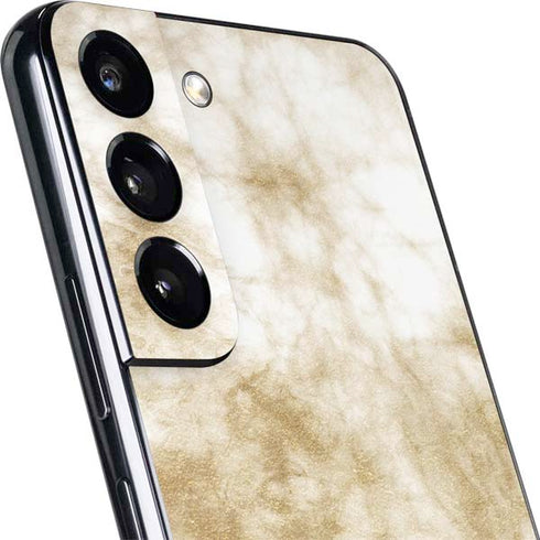 Gold and White Marble Galaxy S22 Skin