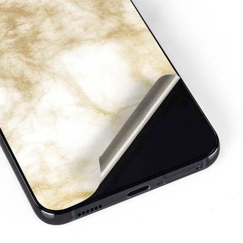 Gold and White Marble Galaxy S22 Skin