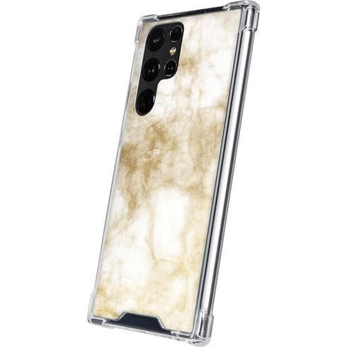 Gold and White Marble Galaxy S22 Ultra Clear Case