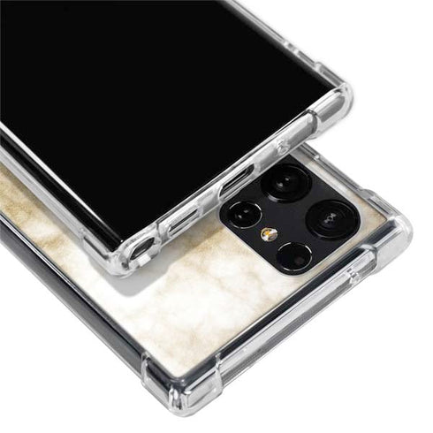 Gold and White Marble Galaxy S22 Ultra Clear Case