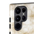 Gold and White Marble Galaxy S22 Ultra Pro Case