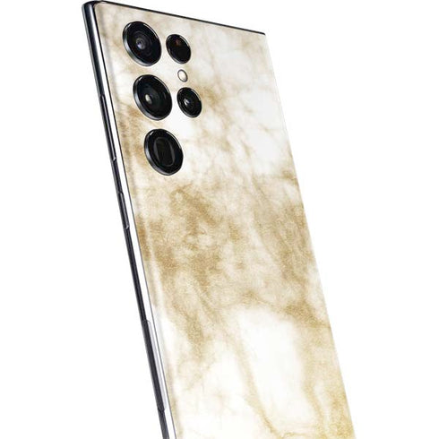 Gold and White Marble Galaxy S22 Ultra Skin
