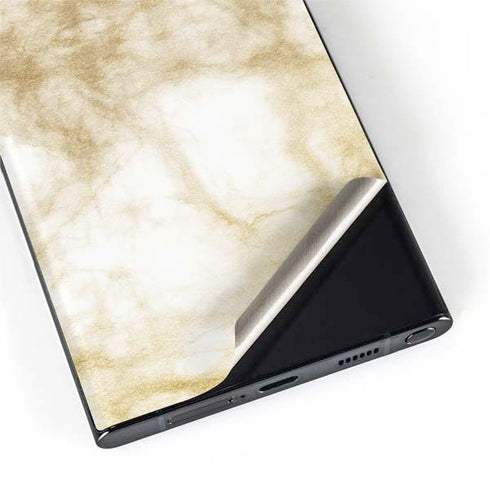 Gold and White Marble Galaxy S22 Ultra Skin