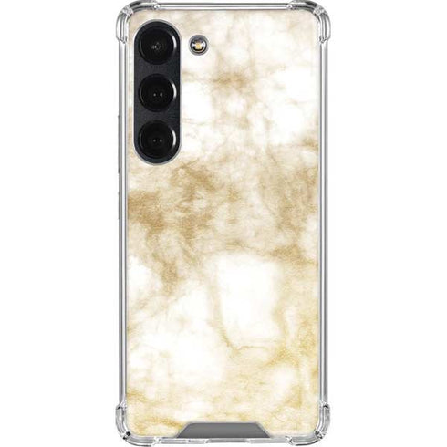 Gold and White Marble Galaxy S23 Clear Case