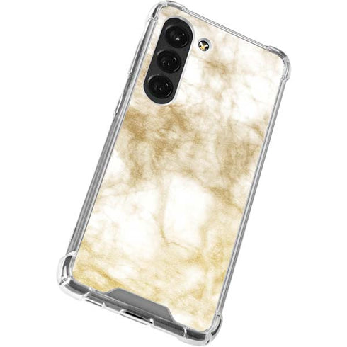 Gold and White Marble Galaxy S23 Clear Case