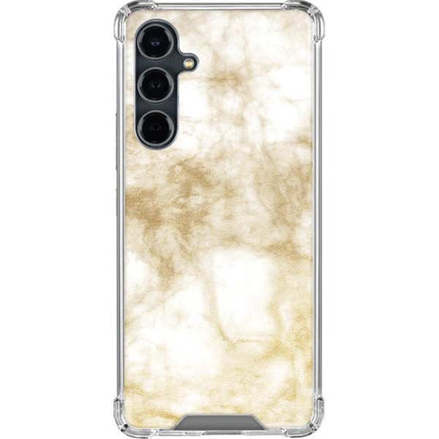 Gold and White Marble Galaxy S23 FE Clear Case