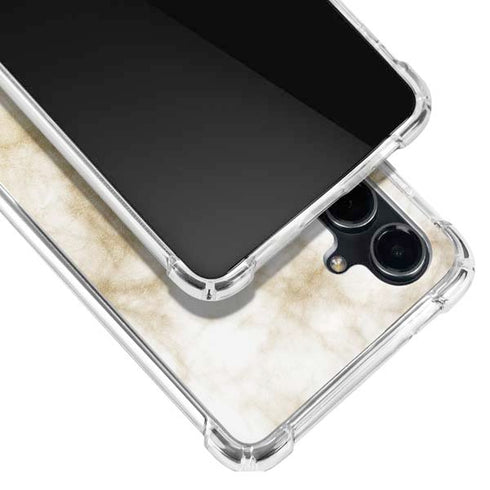 Gold and White Marble Galaxy S23 FE Clear Case