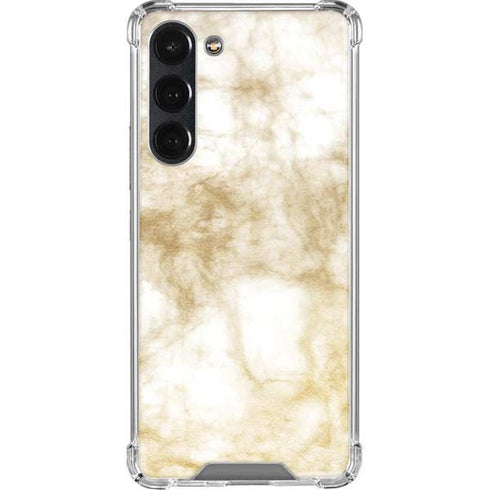 Gold and White Marble Galaxy S23 Plus Clear Case
