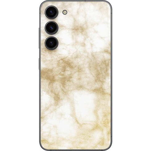 Gold and White Marble Galaxy S23 Plus Skin