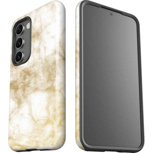 Gold and White Marble Galaxy S23 Pro Case