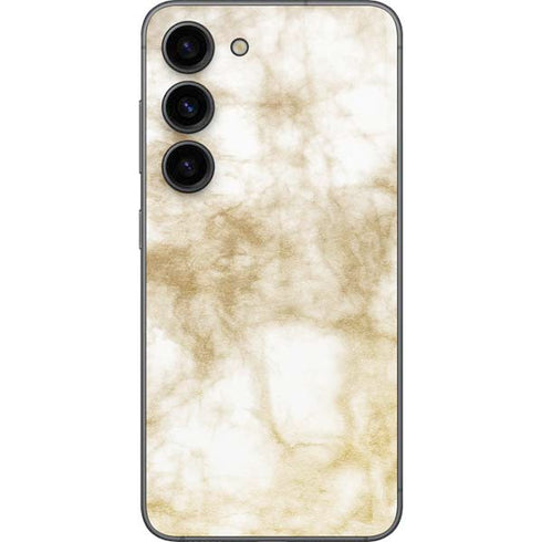 Gold and White Marble Galaxy S23 Skin