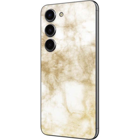Gold and White Marble Galaxy S23 Skin