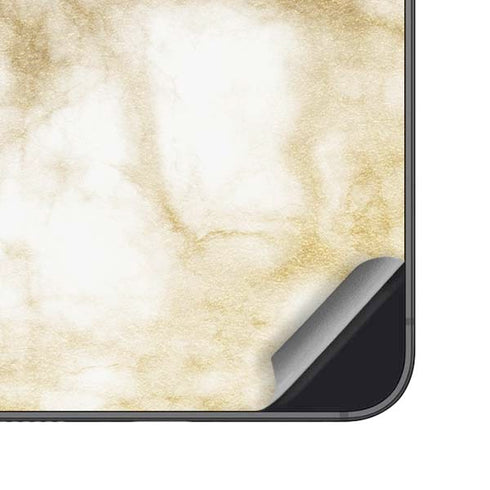 Gold and White Marble Galaxy S23 Skin