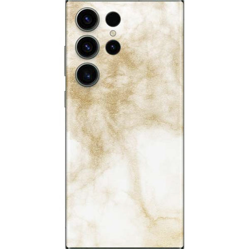 Gold and White Marble Galaxy S23 Ultra Skin