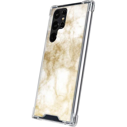 Gold and White Marble Galaxy S24 Ultra Clear Case
