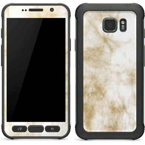 Gold and White Marble Galaxy S7 Active Skin