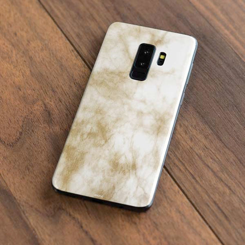 Gold and White Marble Galaxy S9 Plus Skin