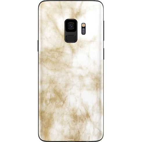 Gold and White Marble Galaxy S9 Skin
