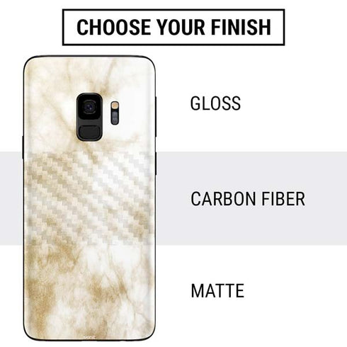 Gold and White Marble Galaxy S9 Skin