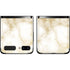 Gold and White Marble Galaxy Z Flip Skin