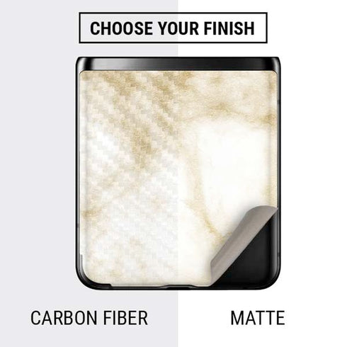 Gold and White Marble Galaxy Z Flip Skin