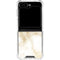 Gold and White Marble Galaxy Z Flip5 5G Clear Case
