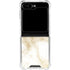 Gold and White Marble Galaxy Z Flip5 5G Clear Case