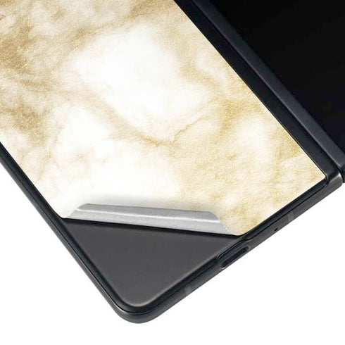 Gold and White Marble Galaxy Z Fold4 5G Skin