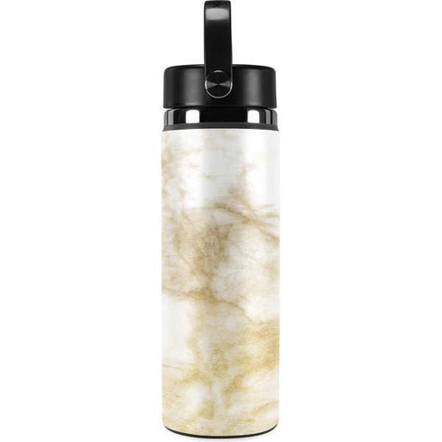 Gold and White Marble Hydro Flask 20oz Wide Mouth Skin