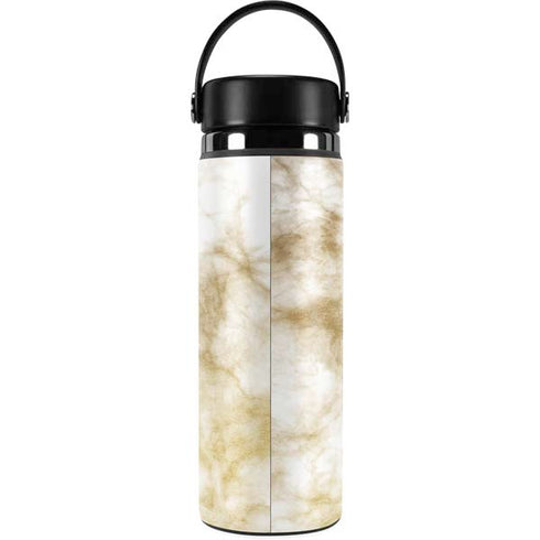 Gold and White Marble Hydro Flask 20oz Wide Mouth Skin