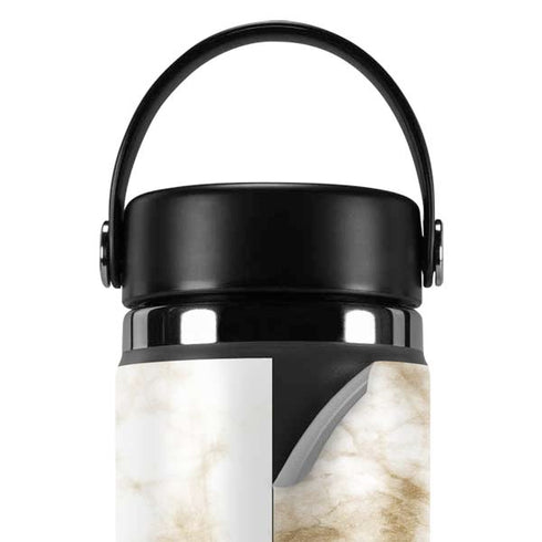 Gold and White Marble Hydro Flask 20oz Wide Mouth Skin