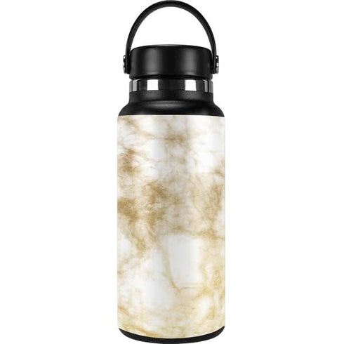 Gold and White Marble Hydro Flask 32oz Wide Mouth Skin