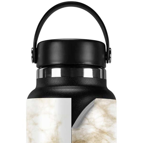 Gold and White Marble Hydro Flask 32oz Wide Mouth Skin