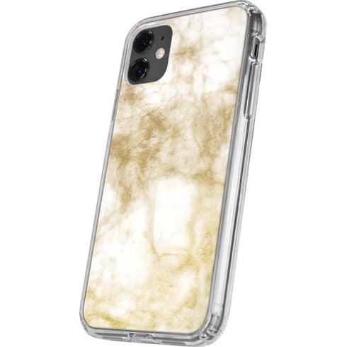 Gold and White Marble iPhone 11 Clear Case