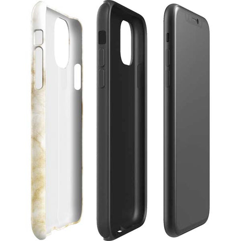 Gold and White Marble iPhone 11 Impact Case