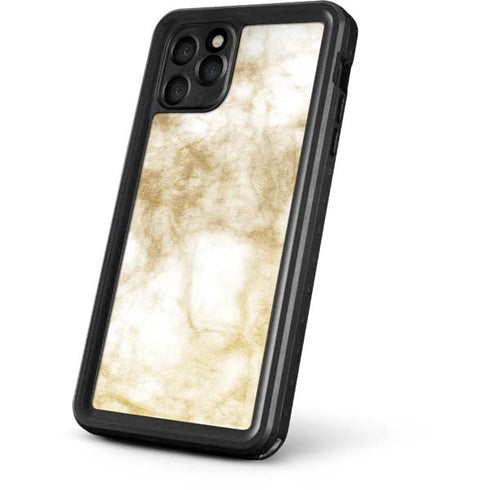Gold and White Marble iPhone 11 Pro Max Waterproof Case