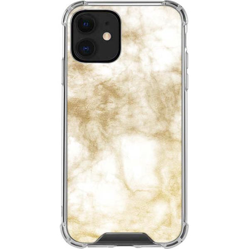 Gold and White Marble iPhone 12 Clear Case