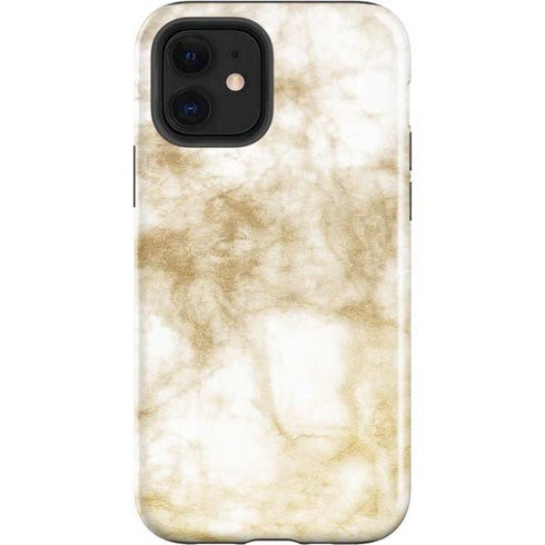Gold and White Marble iPhone 12 Impact Case