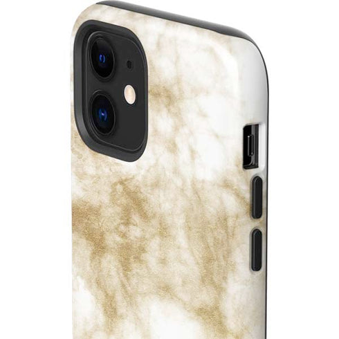 Gold and White Marble iPhone 12 Impact Case