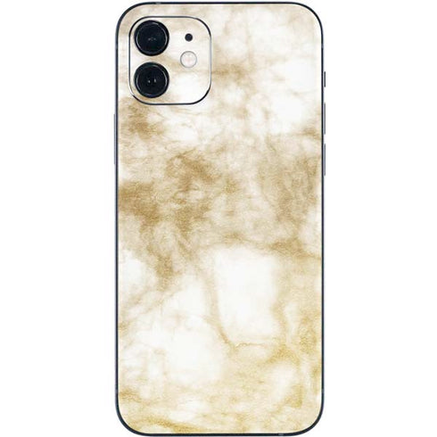 Gold and White Marble iPhone 12 Mini Skin